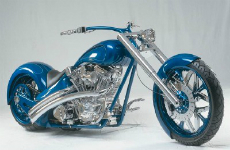 Blue custom motorcycle