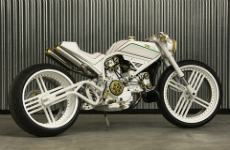 White custom motorcycle