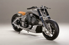 Grey custom motorcycle